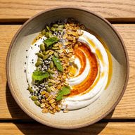 Alchemical Harissa Yogurt Bowl with Toasted Seed Crunch photo 1